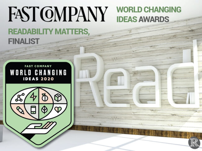 Fast Company World Chaning Ideas Awards, Readability-Matters-World-Changing-Ideas-Finalist