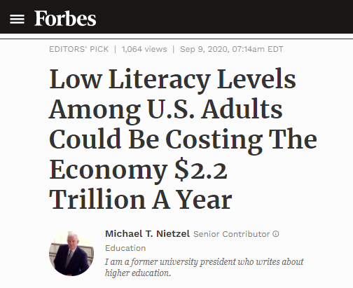 Forbes Low Literacy Levels Among US Adults