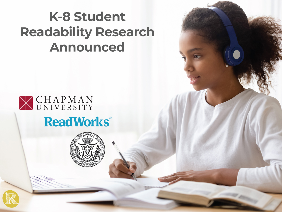 K-8 Student Readability Research Announced