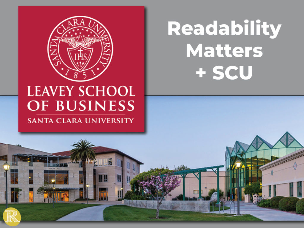 Readability Matters and Santa Clara University