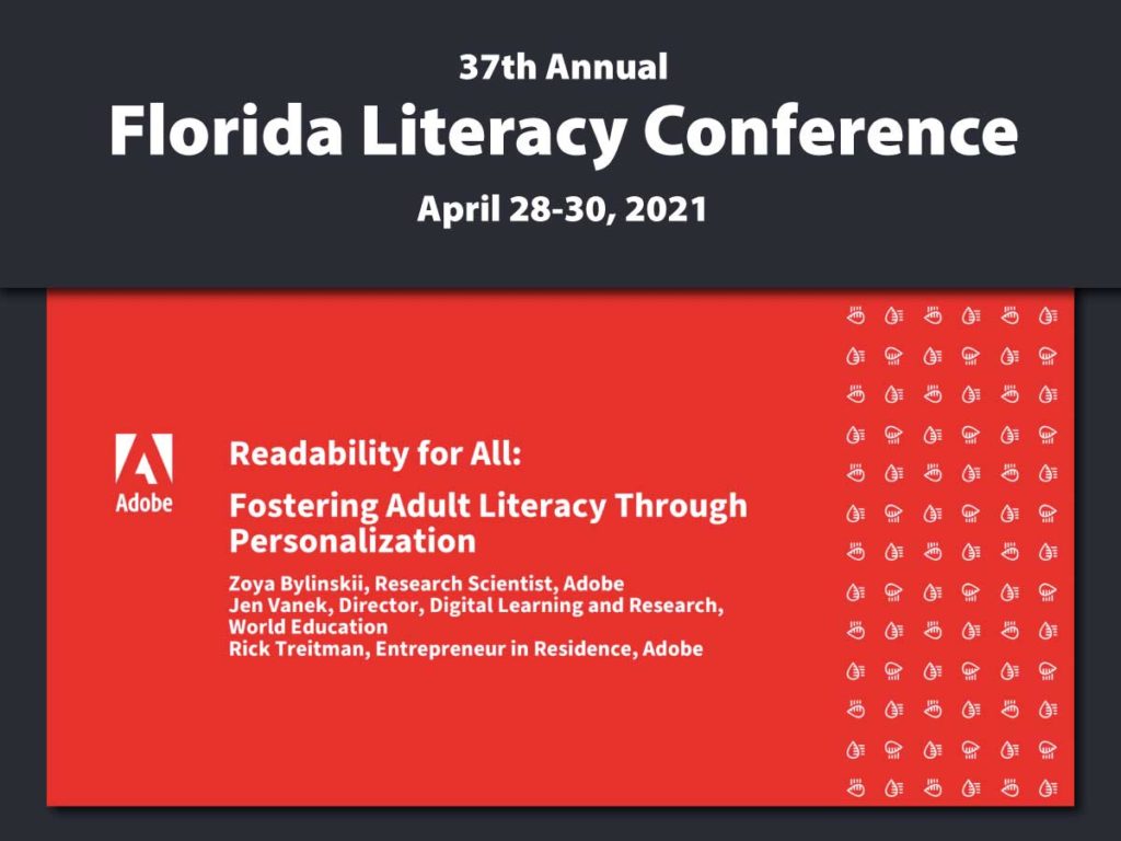 Florida Literacy Conference - Readability for All: Fostering Adult Literacy Through Personalization