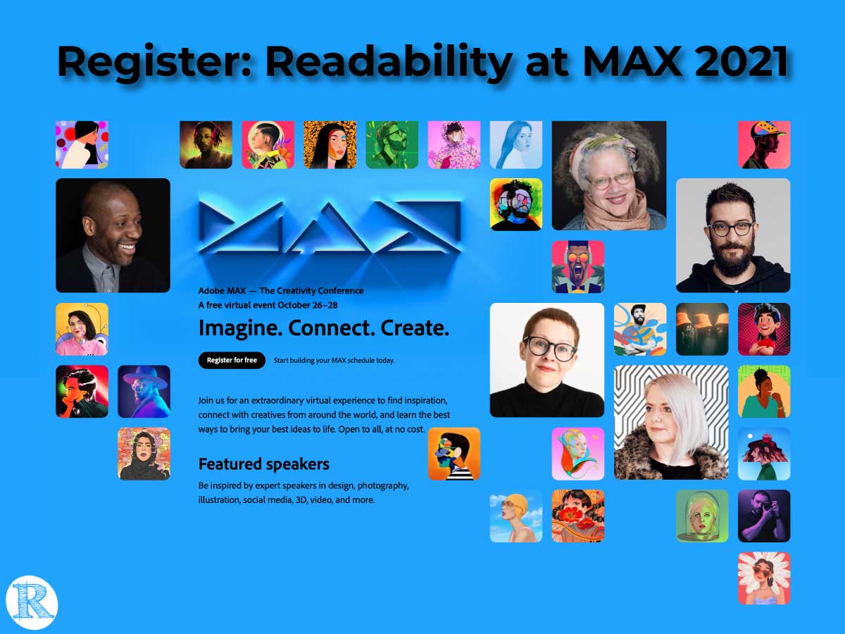 Readability Sessions Scheduled for Adobe MAX Readability Matters
