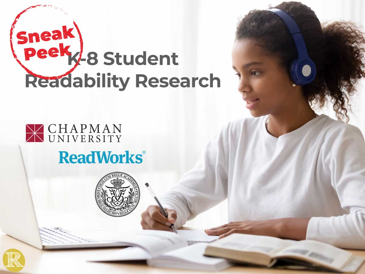 Sneak Peek K-8 Student Readability Research