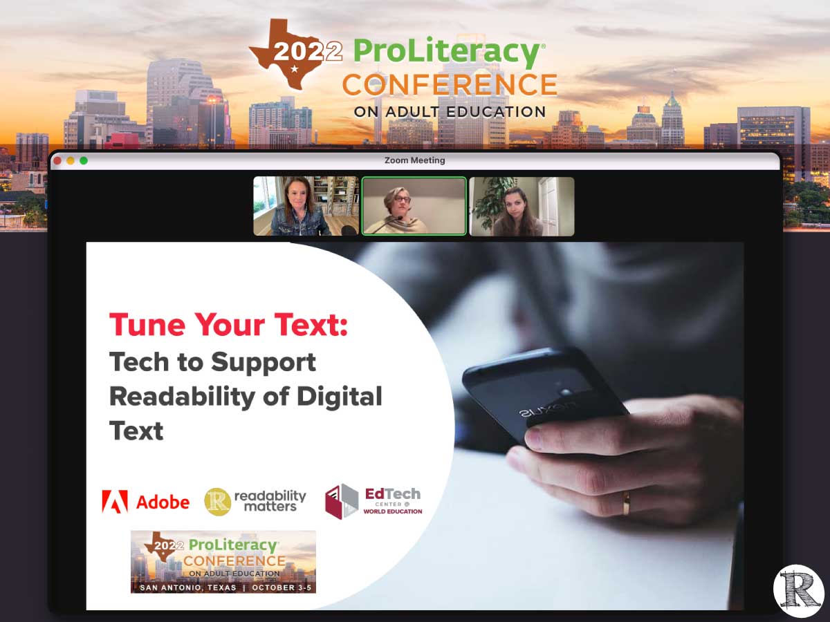 ProLiteracy Tune Your Text: Tech to Support Readability of Digital Text