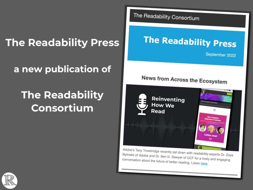 The Readability Press, a new publication of The Readability Consortium