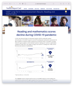 NAEP: Reading and Math Scores Decline during covid-19 pandemic