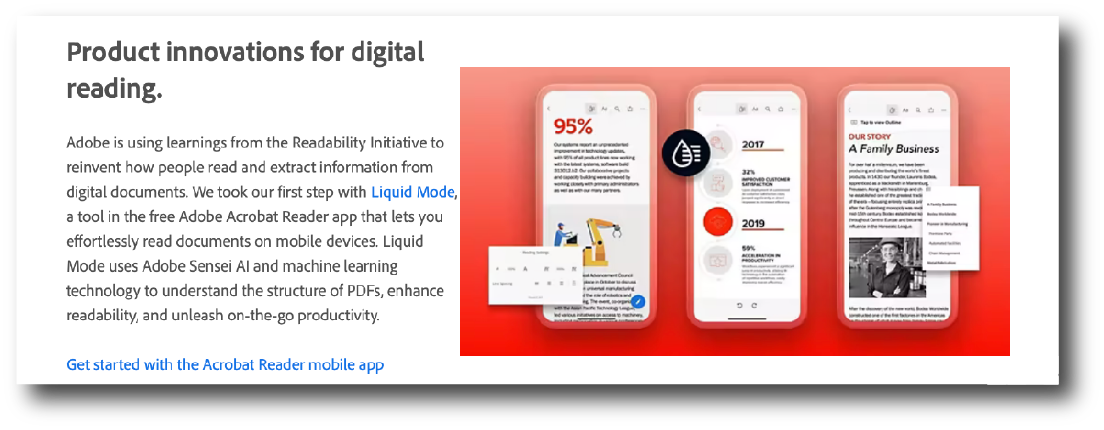 Adobe: product innovations for digital reading