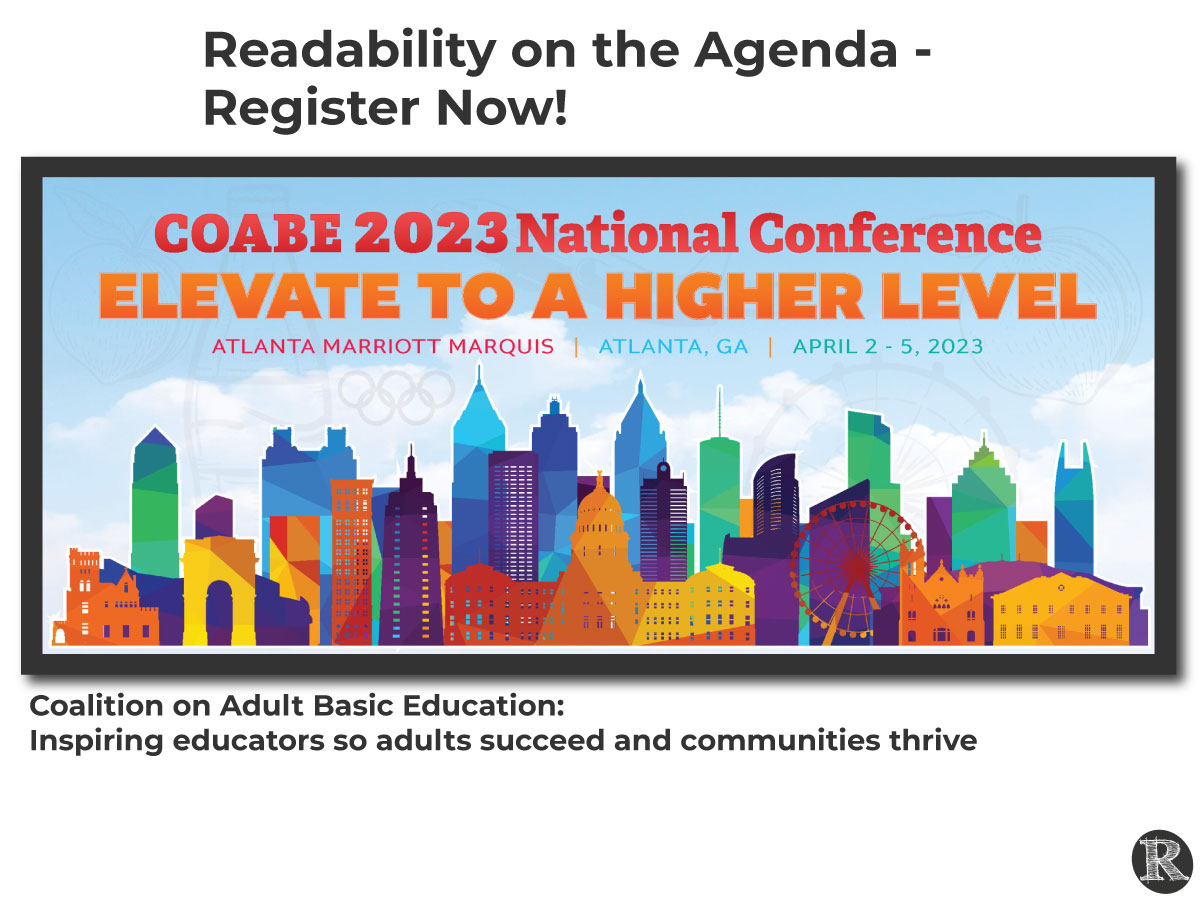 Readability on the Agenda COABE 2023 Readability Matters