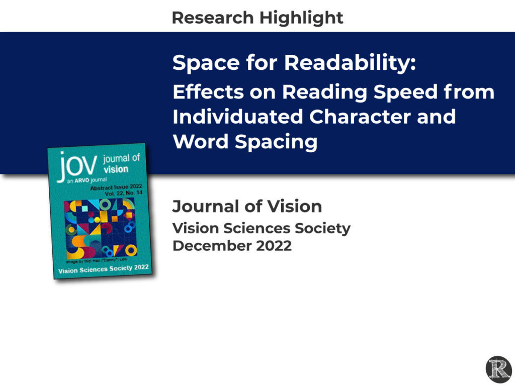 Space for Readability: Effects on Reading Speed from Individuated Character and Word Spacing