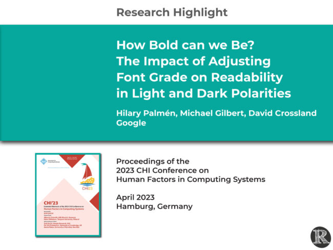 How Bold can we Be? The Impact of Adjusting Font Grade on Readability in Light and Dark Polarities