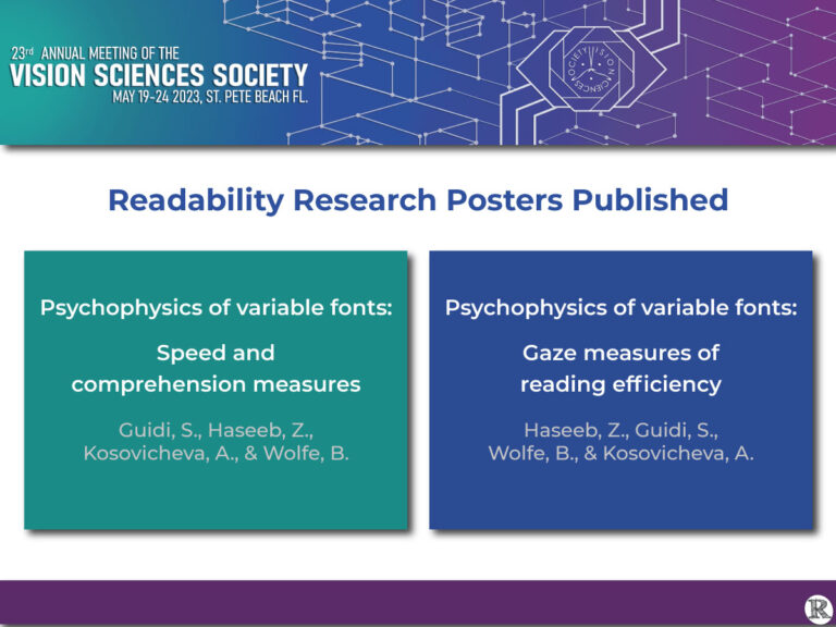 Vision Sciences Society: Readability Posters Published