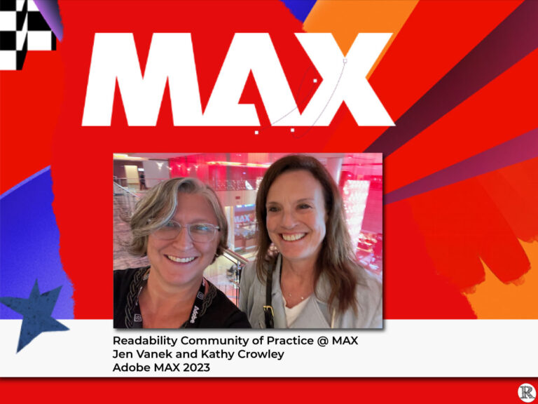 Readability Community of Practice @ MAX - Dr. Jen Vanek and Kathy Crowley