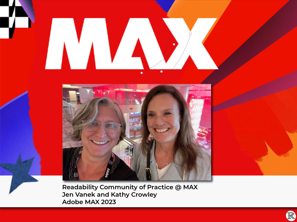 2023-Posts-Q3-MAX-2023 Readability Community of Practice @ MAX - Dr. Jen Vanek and Kathy Crowley