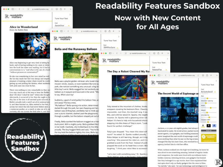Readability Features Sandbox - Now with New Content for All Ages