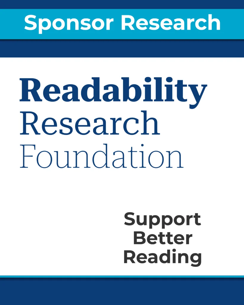 Sponsor Research | the Readability Research Foundation | Support Better Reading