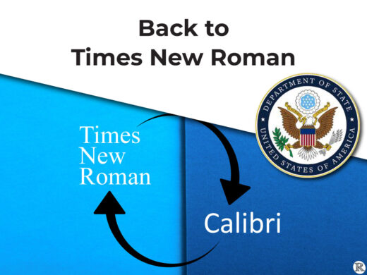 The US State Department goes back to Times New Roman