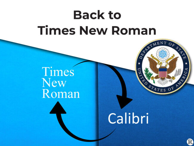 The US State Department goes back to Times New Roman