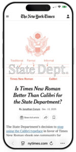 Is Times New Roman Better than Calibri for the State Department? The New York Times
